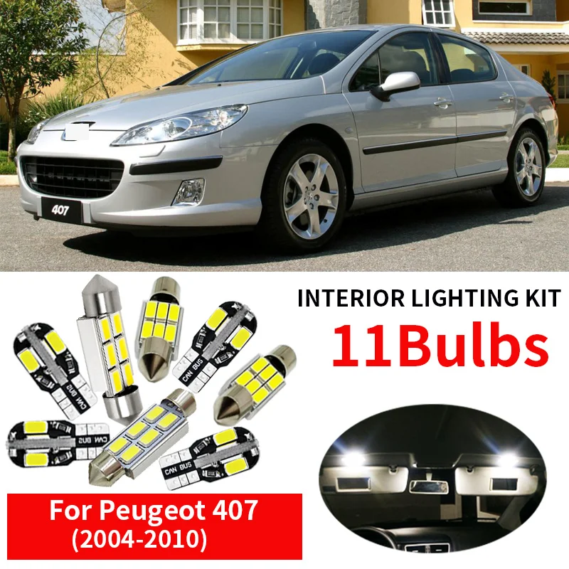 11 шт. автомобильные лампы для Peugeot 2004 2010 407 SW|Сигнальная лампа| |