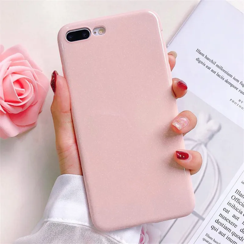 Pink Блеск порошок ТПУ Мягкий противоударный Карамельный цвет чехол для huawei P30 Pro P20 Lite P10 плюс Коврики 10 20 Nova 2S 3 3i Honor 8 9 9i 10 Y7 Y9 - Цвет: Pink