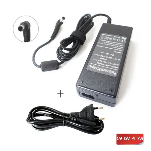 

Laptop AC Adapter Battery Charger For Sony Vaio VGP-AC19V27 PCG-7184L PCG-7Z1L VGN-CR220E VGN-N320E Power Supply Cord 90W