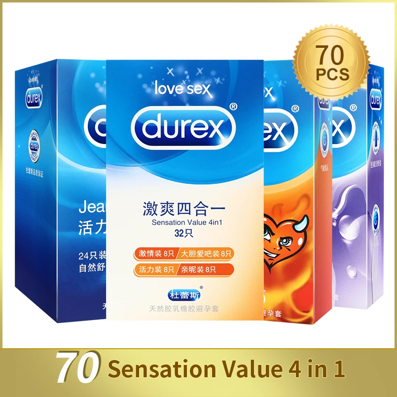 Латексные презервативы Durex 70 шт./лот для мужчин из натурального латекса со