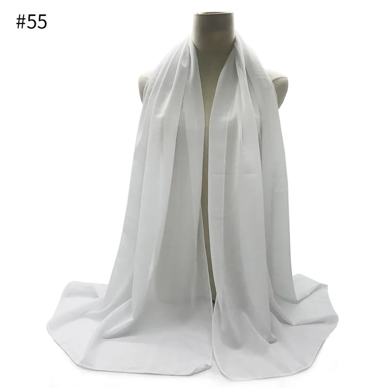 

New monochrome ethnic scarf Ladies Chiffon Muslim Baotou Scarf Shawl TR cotton monochrome scarf