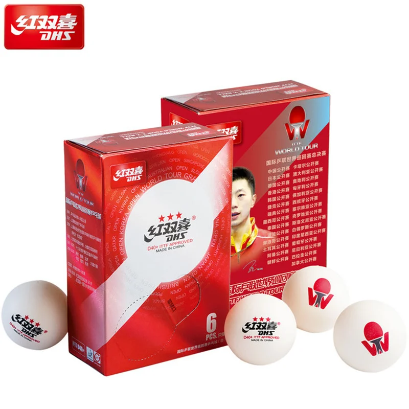 Мячи для настольного тенниса DHS одобрено ITTF (D40 + специальная версия 3 звезды со
