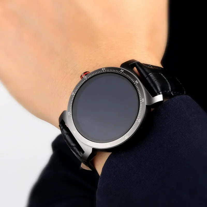 Leather Black K88H плюс смарт-часы HD дисплей монитор сердечного ритма шагомер фитнес-трекер мужские умные часы подключенные для Android IPhone - Цвет: Leather Black