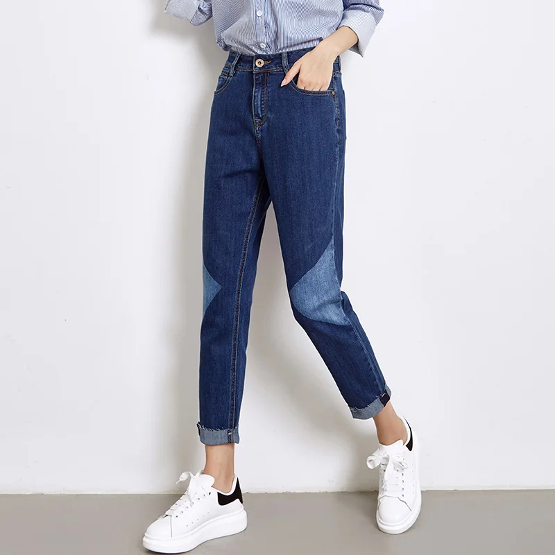 Женские джинсы шаровары LEIJIJEANS повседневные выбеленные до щиколотки со средней