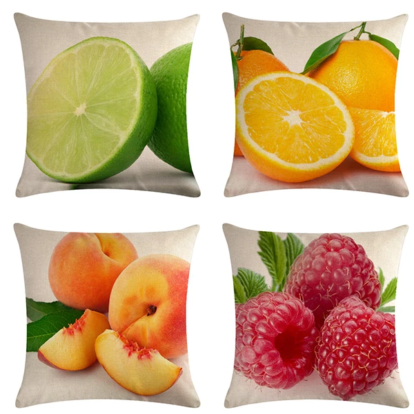 45*45 см чехол для подушки с изображением свежих фруктов и овощей мягкий