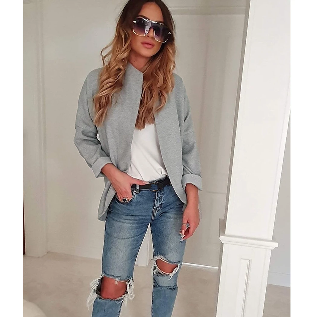 Куртка женская однотонная с длинным рукавом 2019|Женские куртки| |