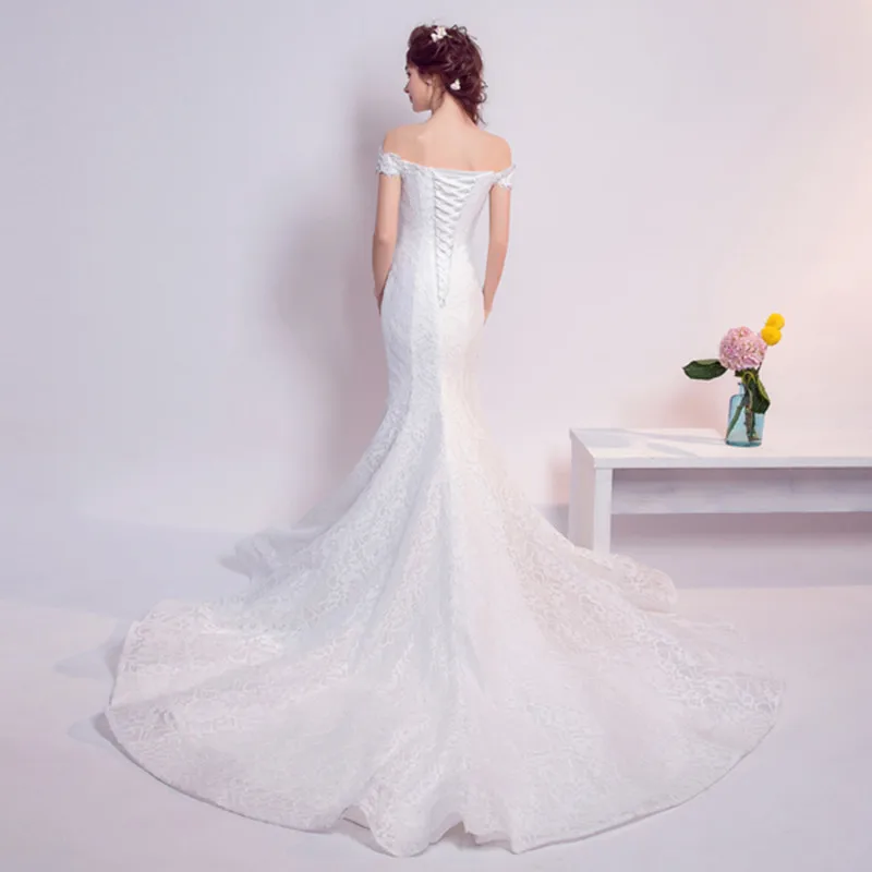 Vestido De Noiva 2017 настоящая фотография Милая свадебное платье Белый Тюль с Кружево
