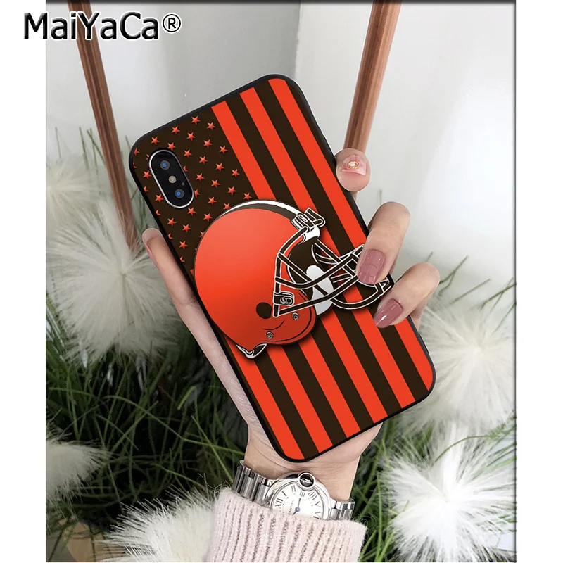 A9 MaiYaCa Cleveland Browns TPU мягкий черный чехол для телефона, чехол для Apple iPhone 8 7 6 6S Plus X XS MAX 5 5S SE XR мобильных телефонов - Цвет: A9