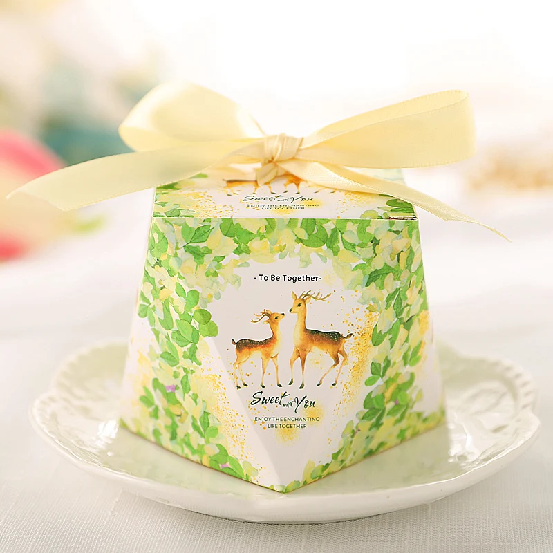 30 pcs/lot Diamond Shape Candy Box Wedding Favor Baby Shower Gift Package Bag Marbling Paper Chocolate Storage Organizer | Дом и сад