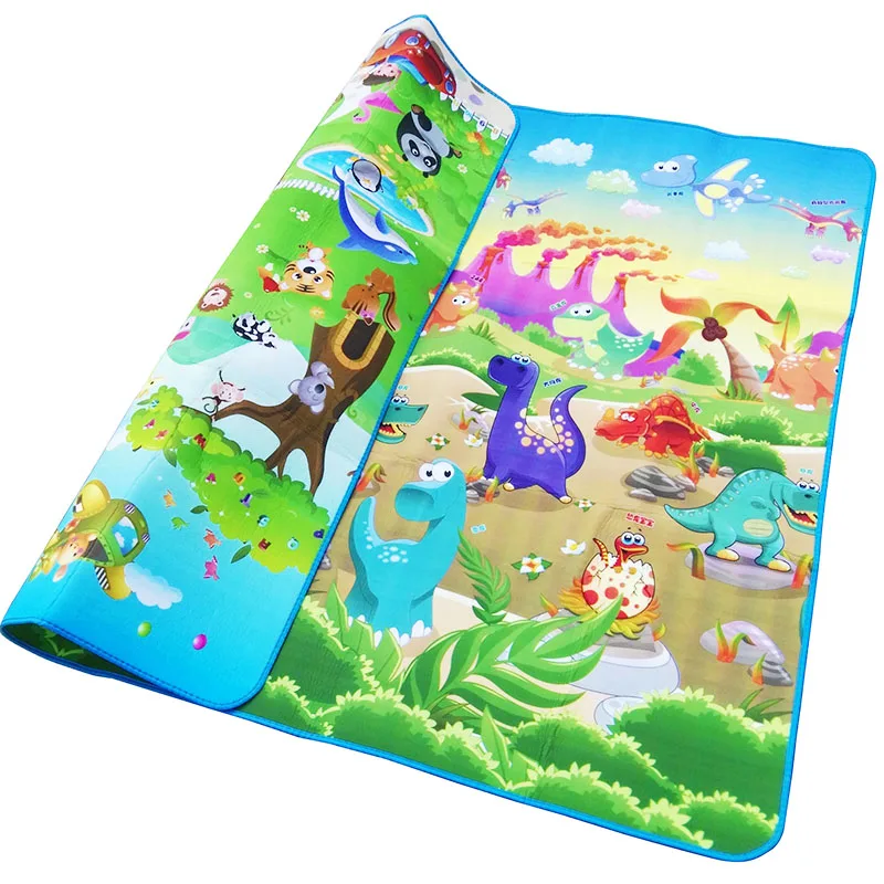 

Baby Play Mat 0.5cm Thick Crawling Mat Double Surface Baby Carpet Rug Animal Car+Dinosaur Developing Mat for Children Game Pad