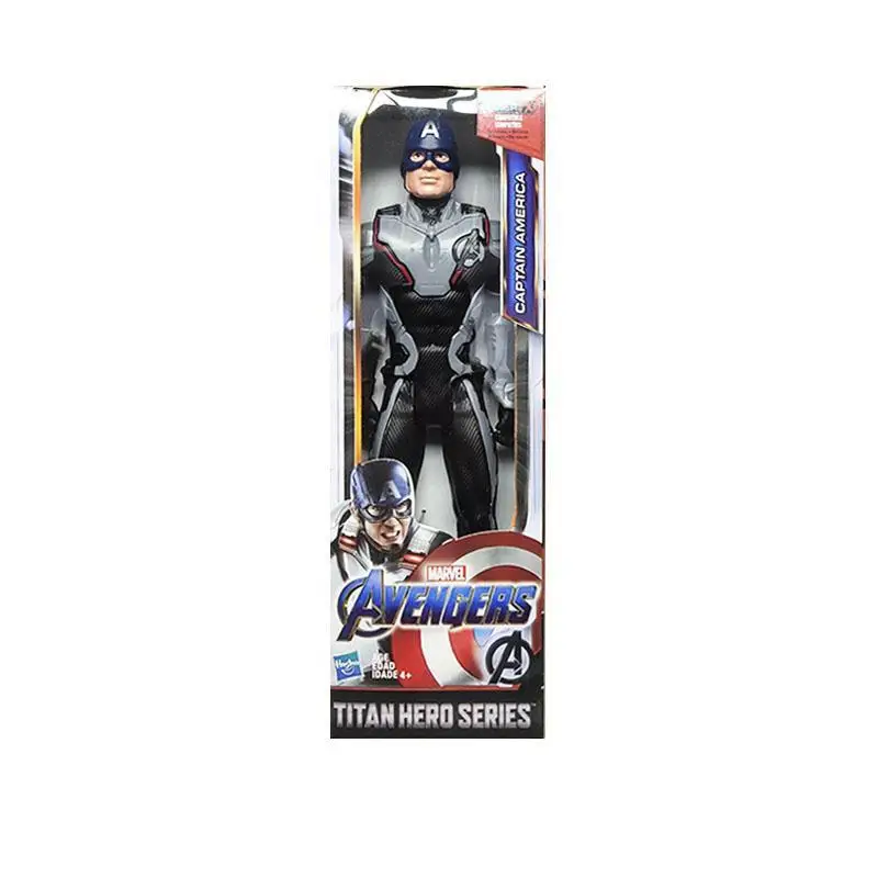 Quantum Captain box Мстители эндгейм фигурка игрушка Супер Герои Капитан Америка Железный человек Человек-паук Халк Тор Росомаха танос ПВХ фигурка игрушка 30 см - Цвет: Quantum Captain box