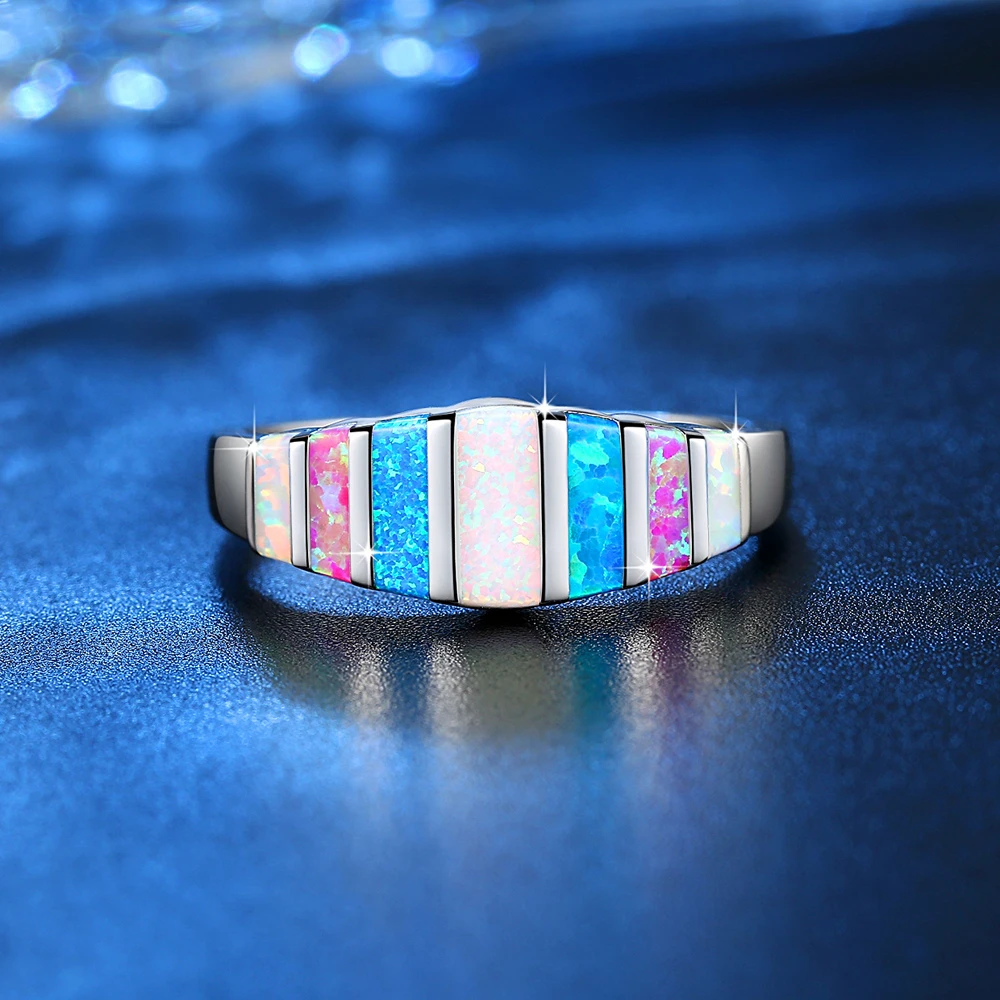 silver ring Fashion Woman Girl Party Wedding Silver Ring colourful stone HDSWAQCK | Украшения и аксессуары