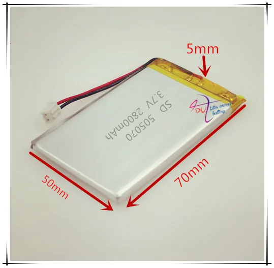 

li-po XHR-2P 2.54 2800mAh 505070 3.7V lithium polymer battery mobile phone toy GPS teaching machine