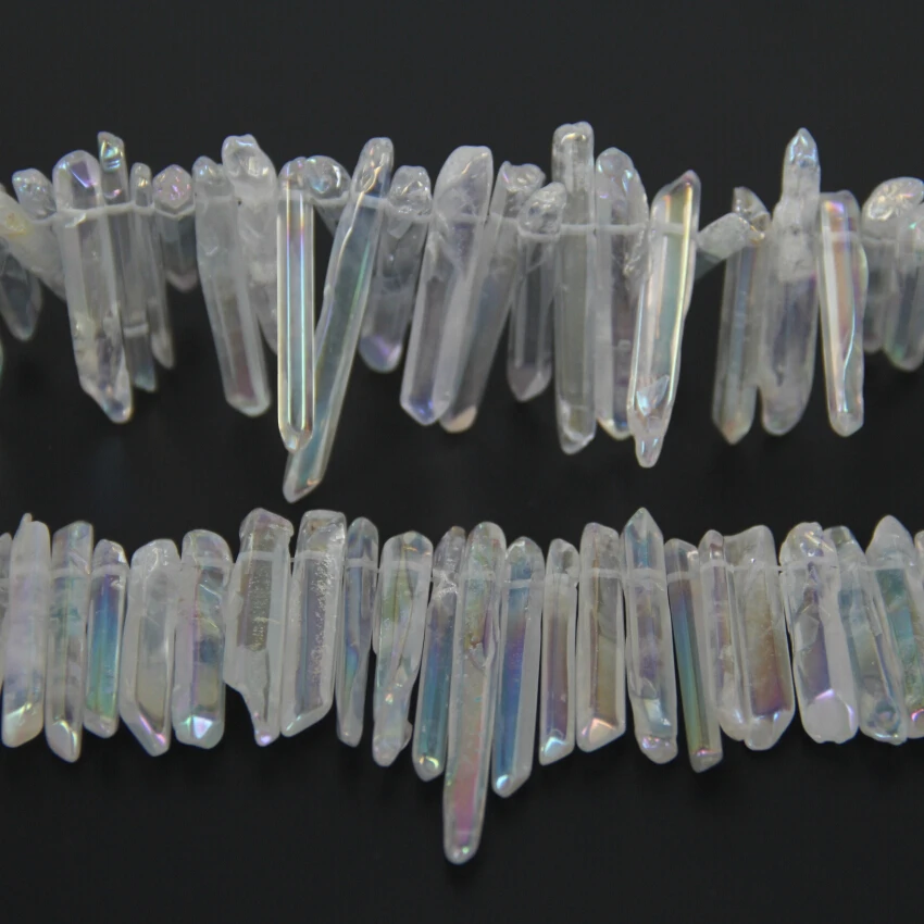 Натуральный кристалл полированный AB титановый белый кварцевый бисер