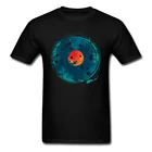 Мужская хлопковая футболка со звуком воды, черная или синяя футболка в стиле ретро, с принтом рыбы кои