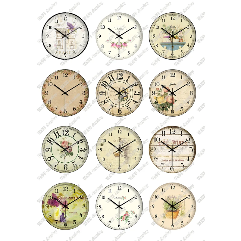

24pcs/lot Round Retro Clock Pocket Watch Pattern Glass Cabochon 25mm 20mm 12mm for DIY Jewelry Making Findings & Components T130