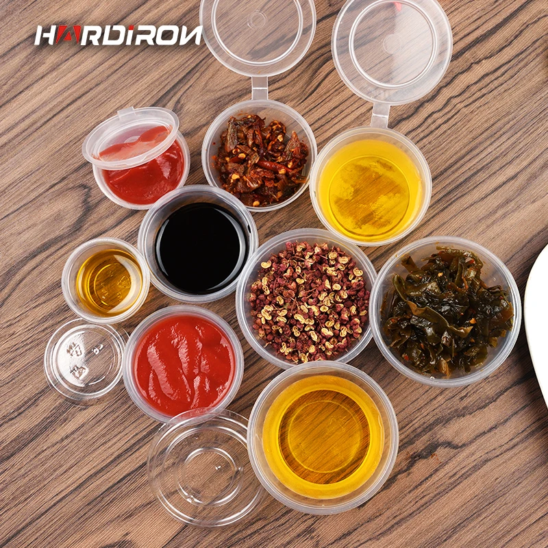 HARDIRON одноразовая круглая прозрачная маленькая коробка для приправ с крышкой Chutney