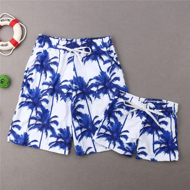 Family Matching Swimwear Father Son Shorts Trunks Swimsuit Mens Kids Boy Beachwear Summer Swimming Suit | Мать и ребенок