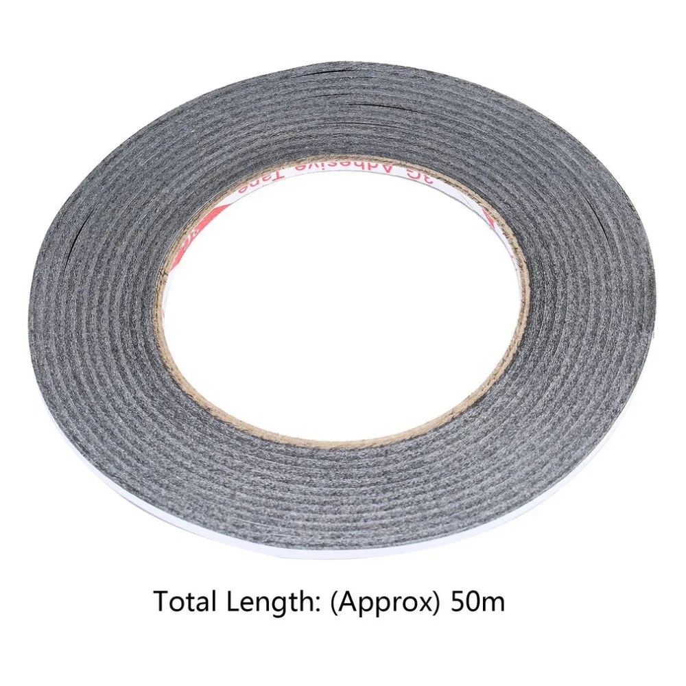 CableTies1pc Супер тонкая и 3 мм * 50 м черная двухсторонняя клейкая лента для мобильного