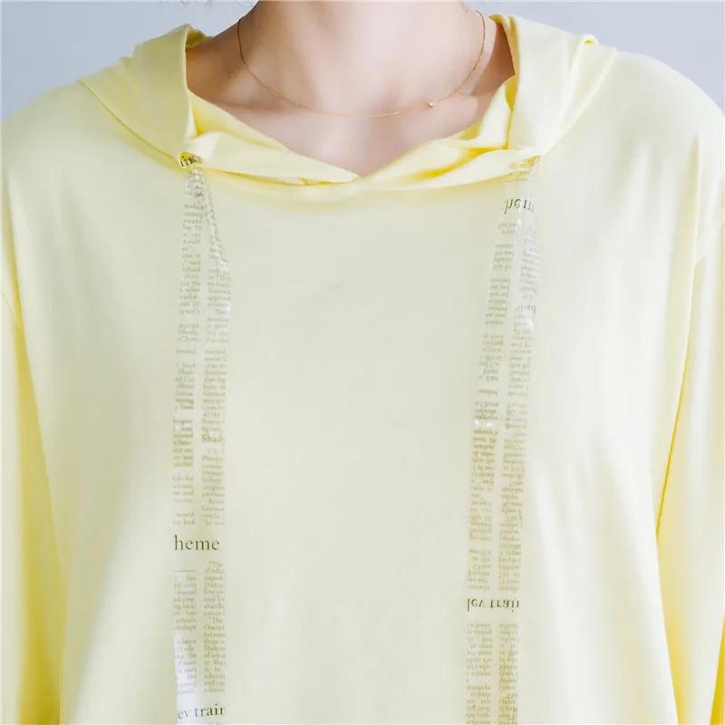 Женские повседневные свободные длинные топы с капюшоном и воротником Новинка