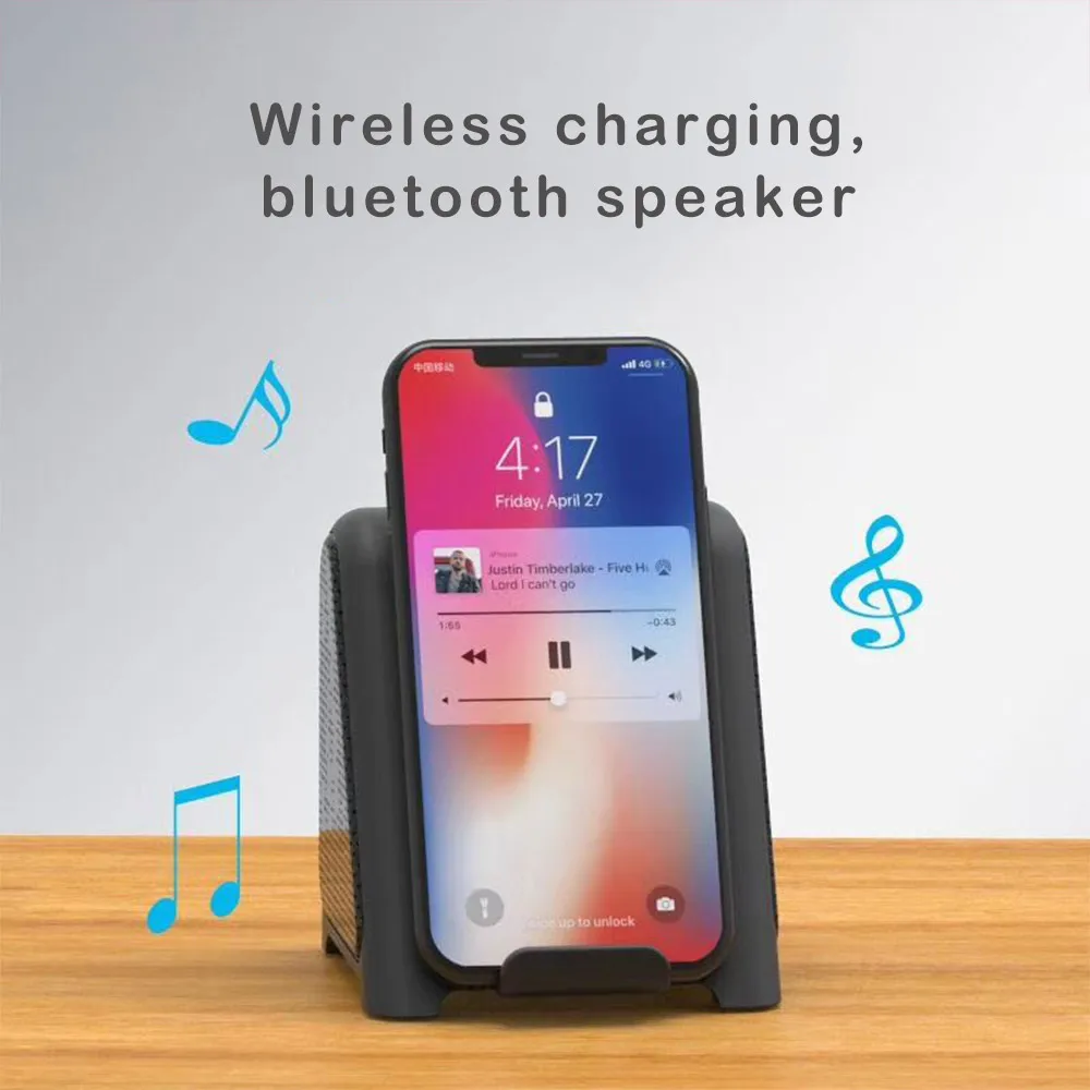 Беспроводное зарядное устройство + Bluetooth динамик 2 в 1 портативный беспроводной