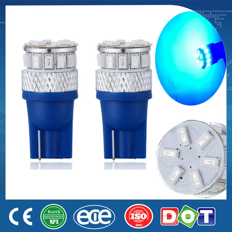 Keyecu 2 * супер яркий T10 18 SMD 3014 194 168 2825 W5W Освещение лампы синий/желтый/