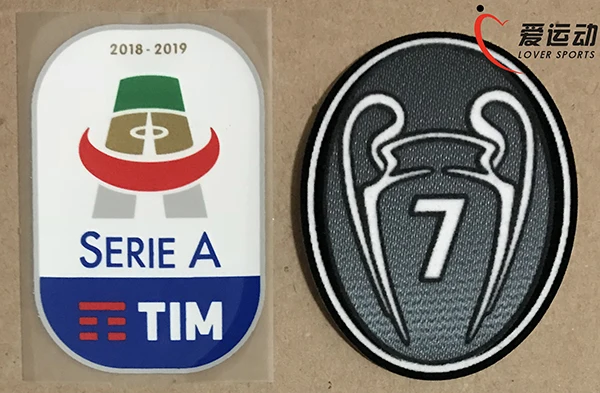 Нашивка Милан 2018 19 набор 2019 Lega Calcio Серия футбольный патч + серый 7 раз лауреат