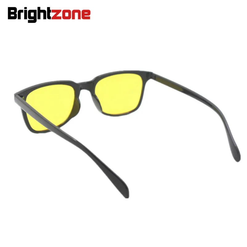 Brightzone Классическая Прямоугольная Черная оправа желтые тонированные линзы очки