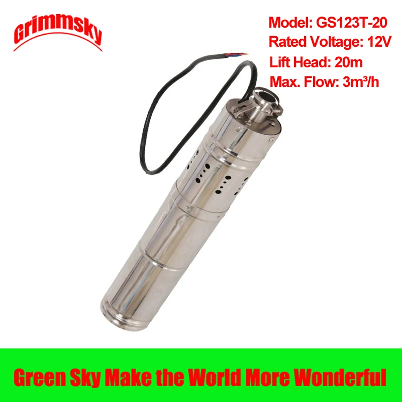 

3m3/h 20m lift head 240W 3inch Built-in MPPT 12v dc water pump solar