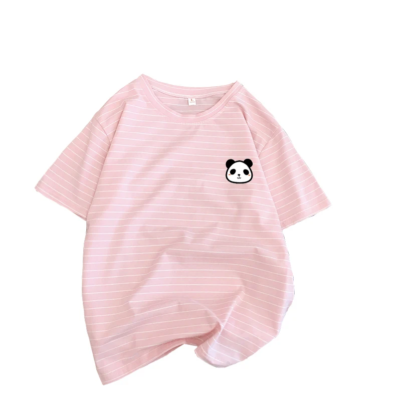 Женская футболка Kawaii с принтом панды в Корейском стиле полностью хлопковая
