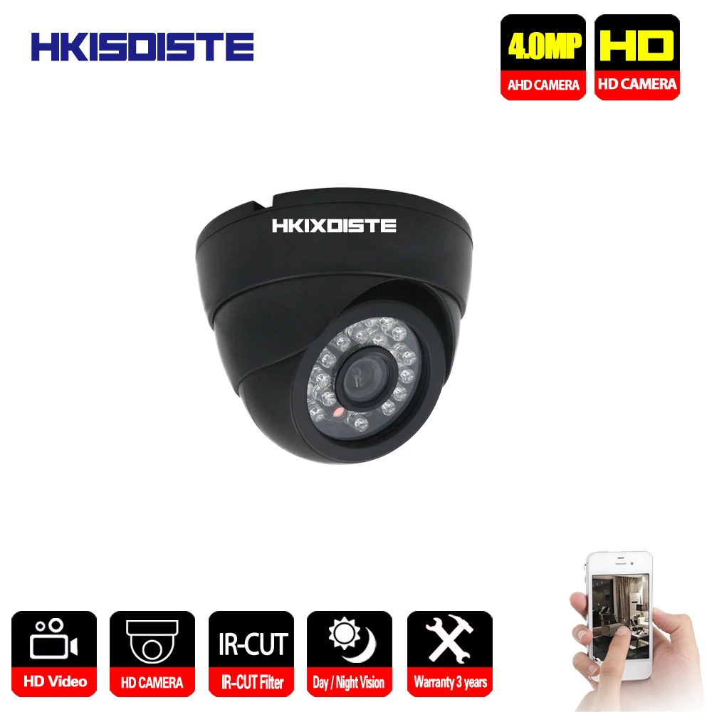 Купольная камера видеонаблюдения HKIXDISTE HD 4 МП AHD объектив 3 6 мм|Камеры