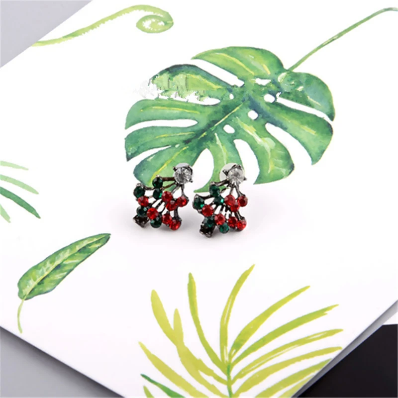 DoreenBeads Ear Post серьги-гвоздики цвета пушечной бронзы елки многоцветный горный хрусталь 15 мм x 11 мм, post/провода Размеры:(19 калибра), 1 пара