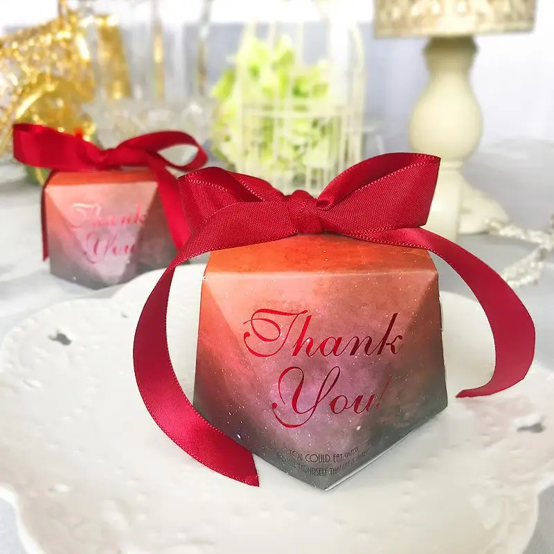 

30pcs Star Wedding Boxes with Ribbons Biscuit Gift Wedding Party Favors Cake Food Packaging Snack Candy Box Comunion Decoracion