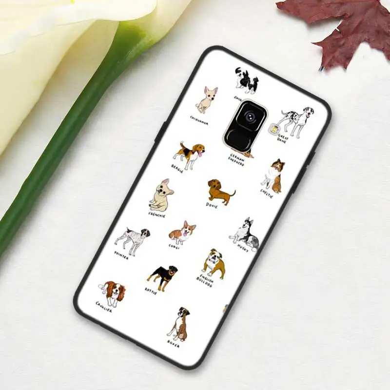 08 Черный мягкий силиконовый чехол Обложка для samsung Galaxy A7 A70 A50 A40 A30 A20 A10 A8 A9 A6 плюс A20E A6+ A8+ Собака Такса - Цвет: 08