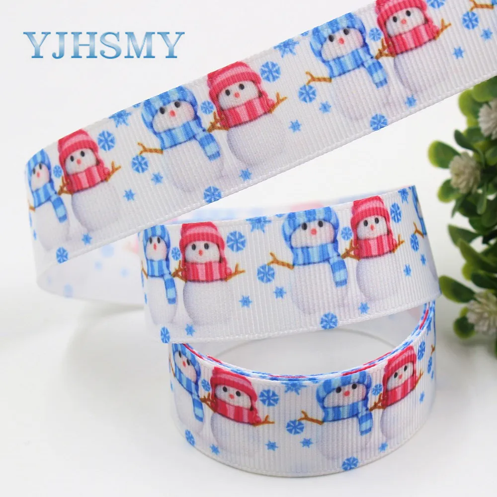 YJHSMY I-19713-4 22 мм 10 ярдов Рождественская серия мультфильм grosgrain ленты лук колпачок