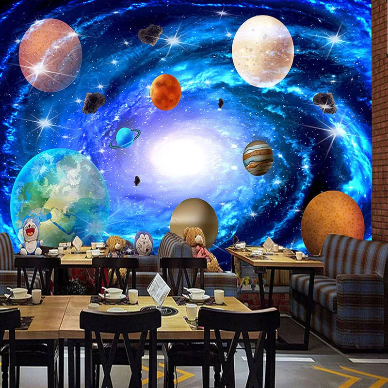 3D мультфильм космический вихрь звездное пространство фотообои бар КТВ дети - Фото №1