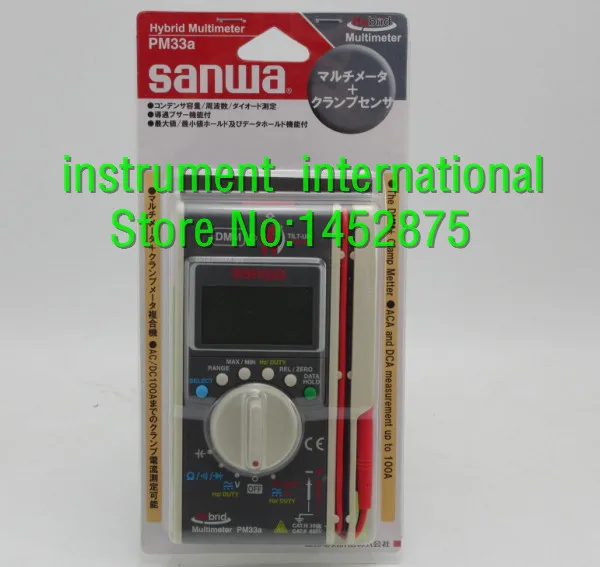 SANWA PM33a Цифровые мультиметры AC DC Ом Гибридный Карманный Размер DMM + клещи|clamp