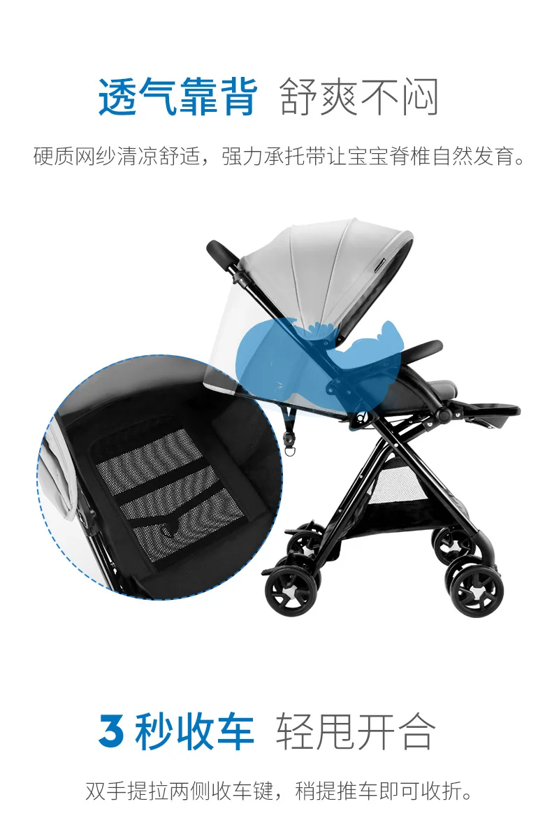 Американская коляска Babytrend с высоким пейзажем, легкая складная детская коляска