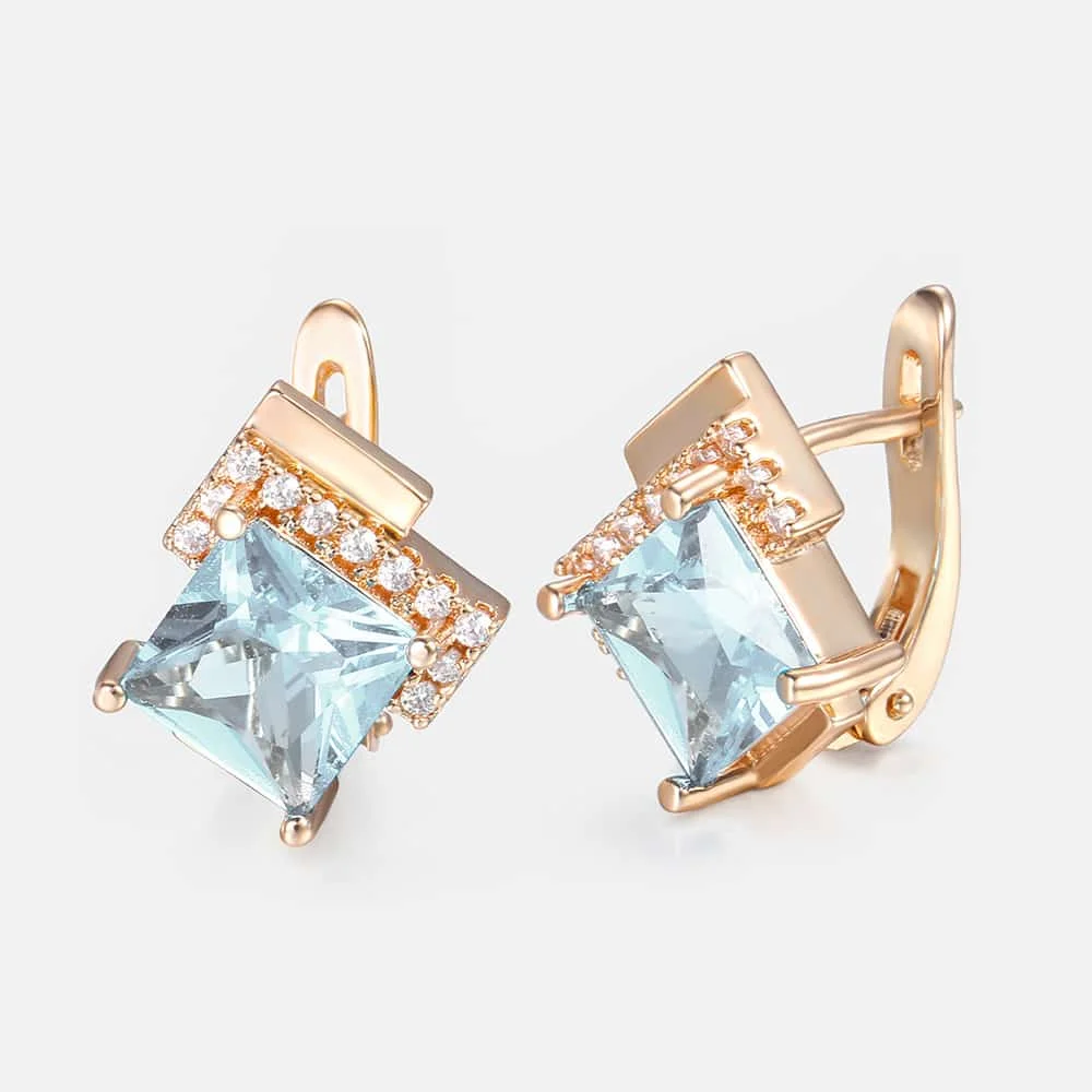 Женские серьги из розового золота 585 пробы с фианитом|stud earrings|women stud earringswomen studs |