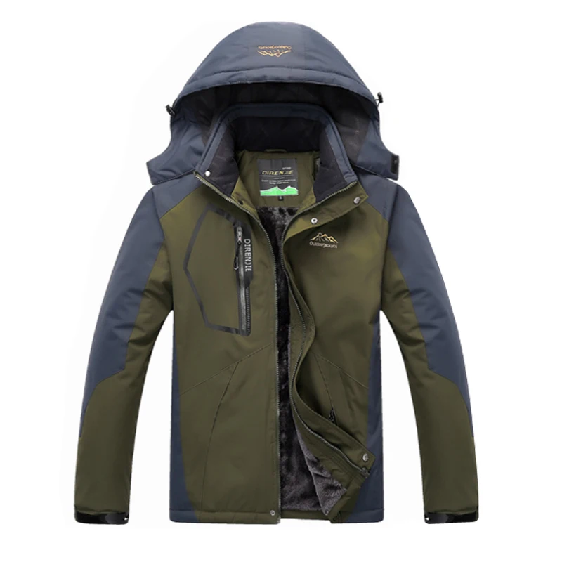 Мужская зимняя уличная спортивная водонепроницаемая ветрозащитная утепленная