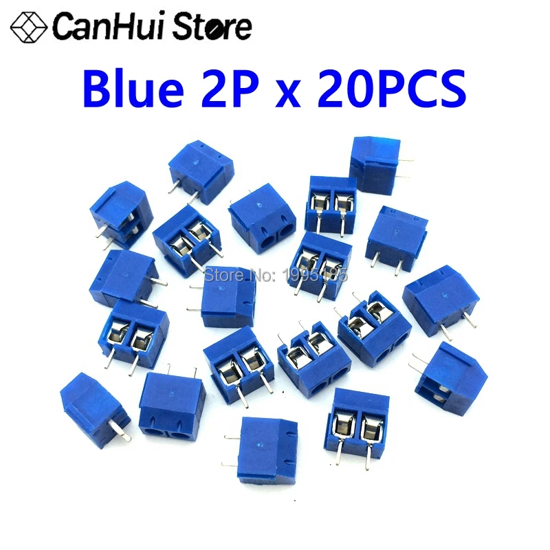 20 шт. KF301-2 P 3 P винт 5,0 мм клеммный блок 2 Pin 3 Pin pcb клеммный блок соединитель синий, зеленый, красный и черный выбор
