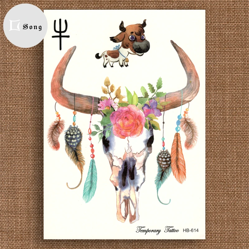 Временные татуировки водонепроницаемые наклейки китайские Зодиака Животные