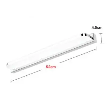 white light L52CM Светодиодный настенный светильник, зеркало для ванной, передние светильники 42 см 52 см 62 см 72 см, современные настенные бра, Современное Внутреннее освещение lw48452 - Цвет абажура: white light L52CM