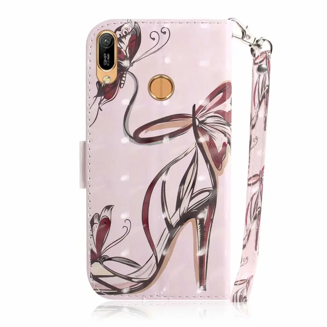 3D цветок кожаный бумажник для huawei P20 P30 Pro Honor 20 10 9 Lite 7A 8C 8A 8S P Smart Nova 3 Y7 Y9 Y5 Y6 Prime чехол Крышка