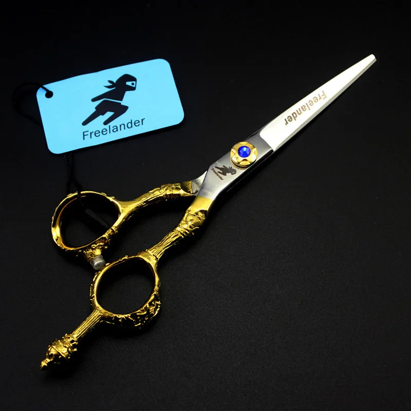Freelander 6 inch Gold Crown Hairdressing Japanese Scissors Titanium Salon Barber Profissional 440c Hot Shears Hair Cutting | Красота и