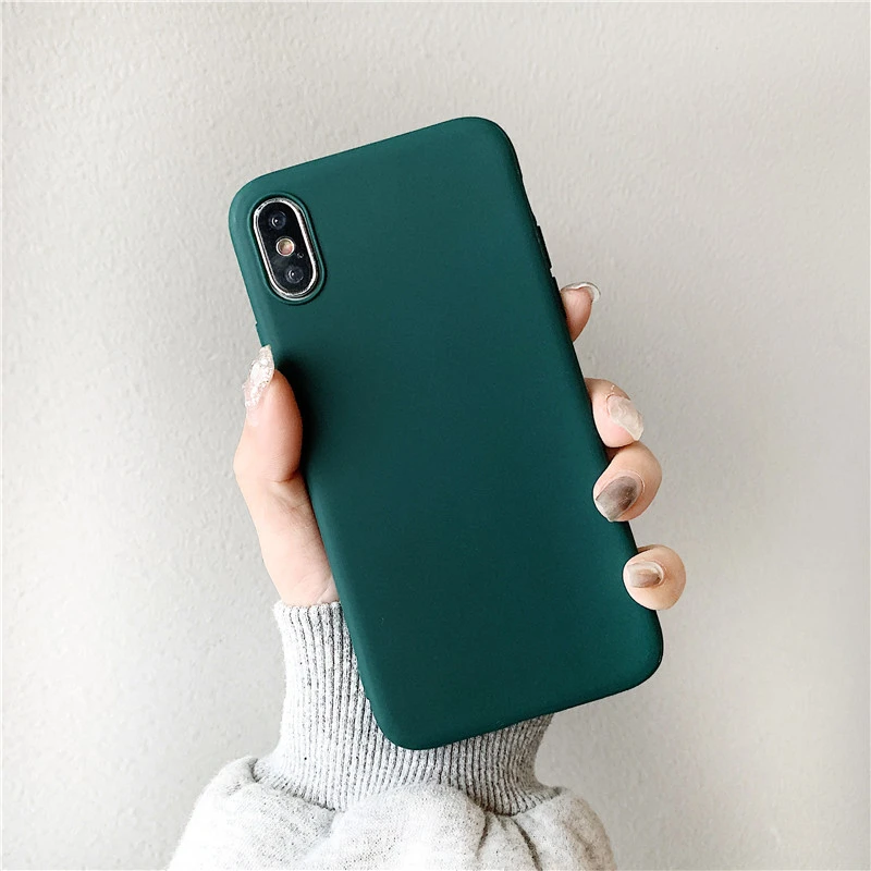 Зеленый Чехол для телефона Ottwn карамельного цвета s для iPhone 11 Pro Max 7 Чехол 8 Plus X XR XS Max ультратонкий задний Чехол 5 5S SE 6 6splus мягкий силиконовый - Цвет: Зеленый