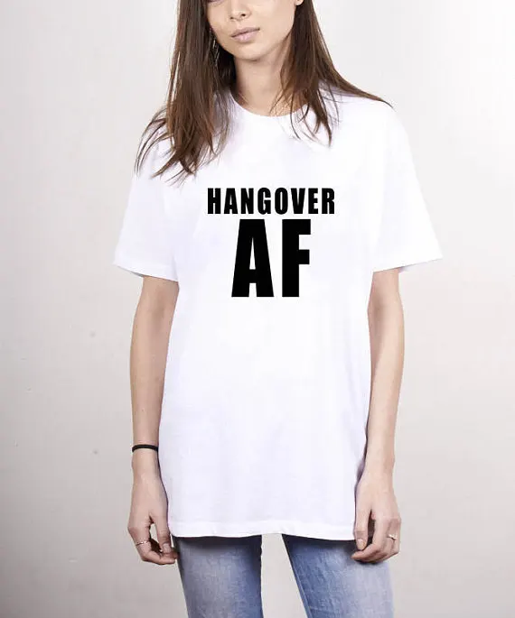 Забавная футболка унисекс HANGOVER AF модная с коротким рукавом Высококачественная
