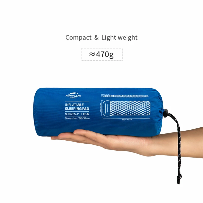 Туристический коврик Naturehike из нейлона и ТПУ легкий влагостойкий воздушный