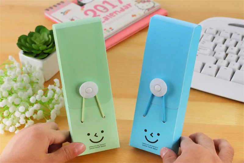Kawaii милый смайлик ручка чехол цветные ручки сумка для хранения коробок