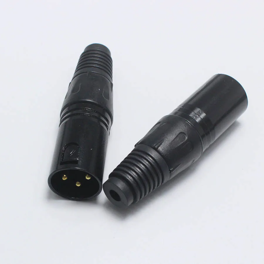 5 пар = 10 шт. XLR 3 контактный разъем для аудиокабеля MIC 3P штекер гнездовой черный
